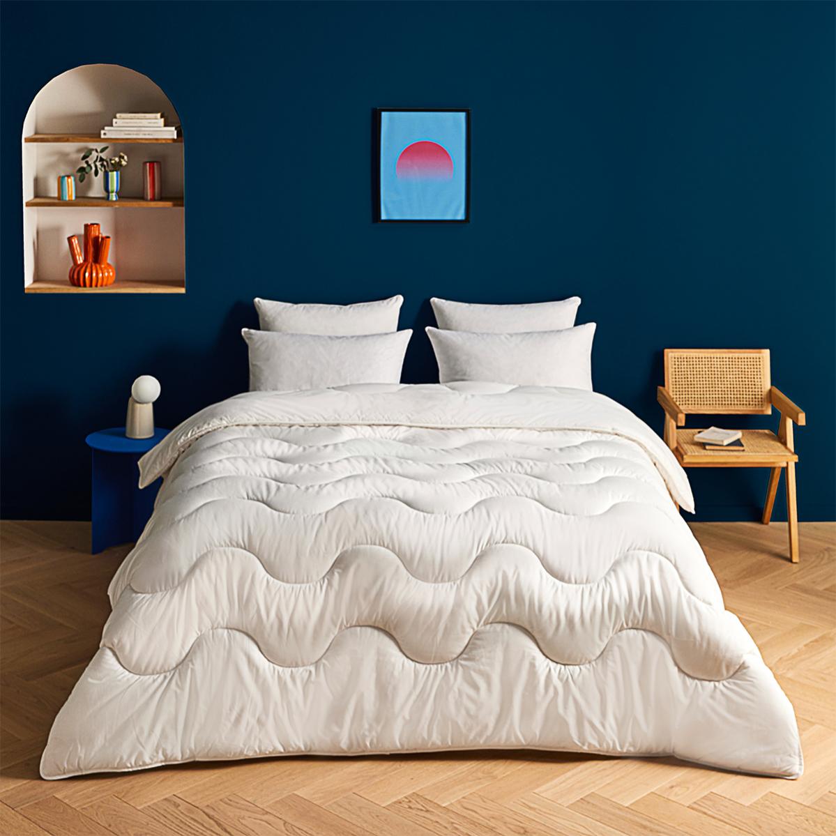 Pack Couette Chaude 140x200 + 1 Oreiller Medium 60x60 En Duvet De Canard 50% - Anti-acariens, Lavable, Fabriqué En France