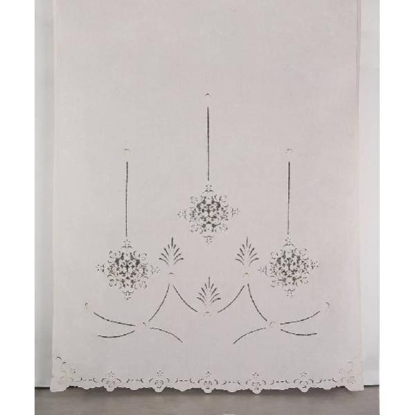 Tenda A Pacchetto Metis In Lino Puro 100% - Bianco, 45x140 Cm, Passanti, Filtra Luce, Lavabile 30°C - Foto 9