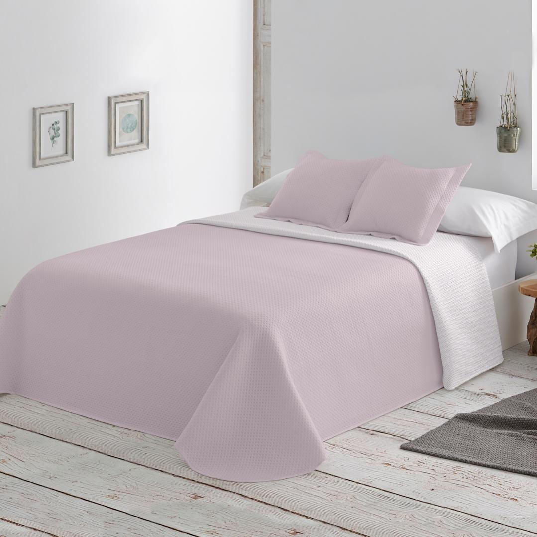Euromat Couvre-lit matelassé réversible avec 2 taies d'oreiller 40 x 40 cm (Beige Parla 3 D, 220 x 240 cm
