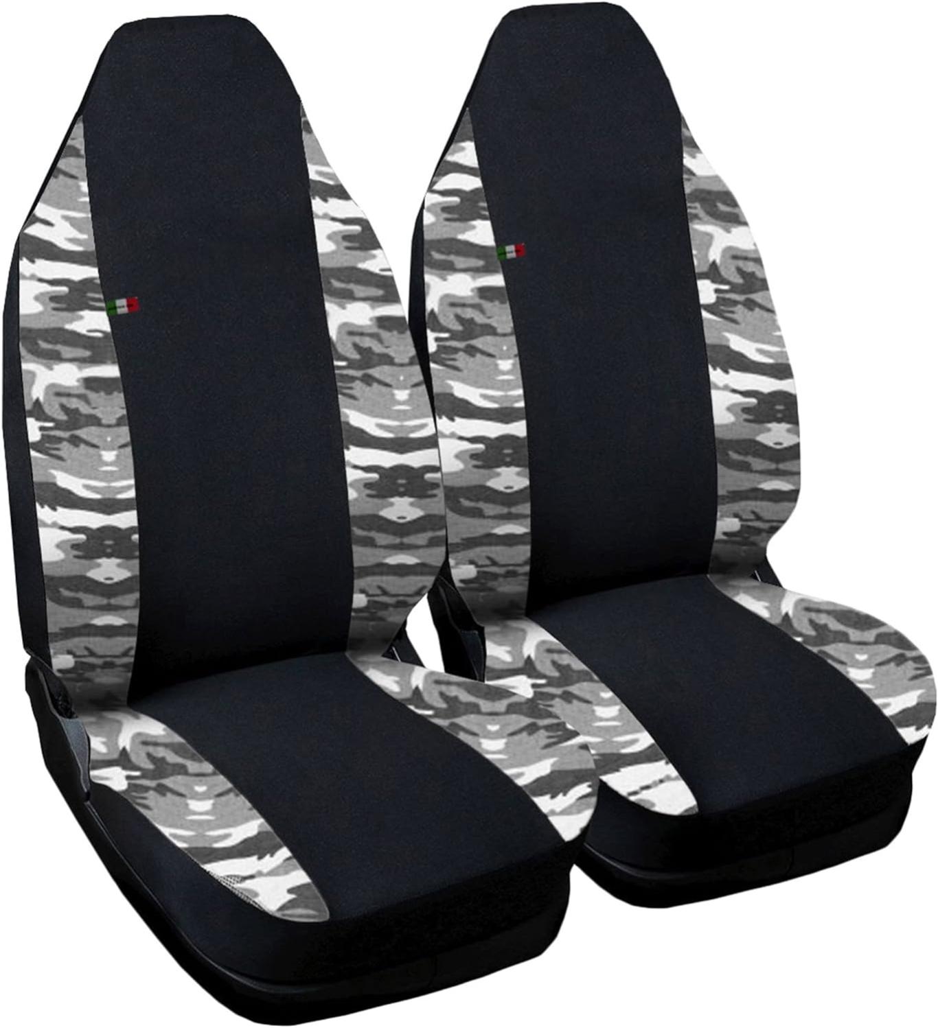 Coprisedili Auto Rebeca Shop Per Smart | Set Anteriori 4 Pezzi | Nero/Beige | Made In Italy | Tessuto Elasticizzato - Foto 2