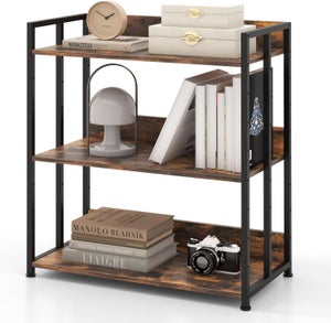 Bibliothèque Au Sol GIANTEX 6 Compartiments - 90x90 Cm, étagères Réglables, Capacité Charge 60 Kg
