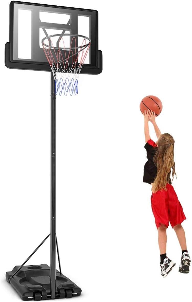 VEVOR Panier de Basket Extérieur Intérieur Portable Réglable en Hauteur