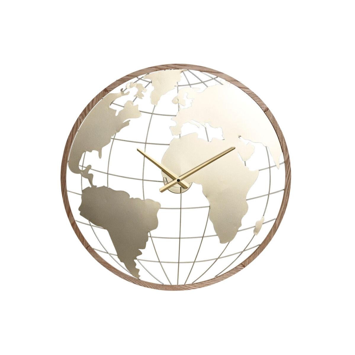 Orologio da parete finitura legno noce quadrato 30x30 LOWELL 21035N