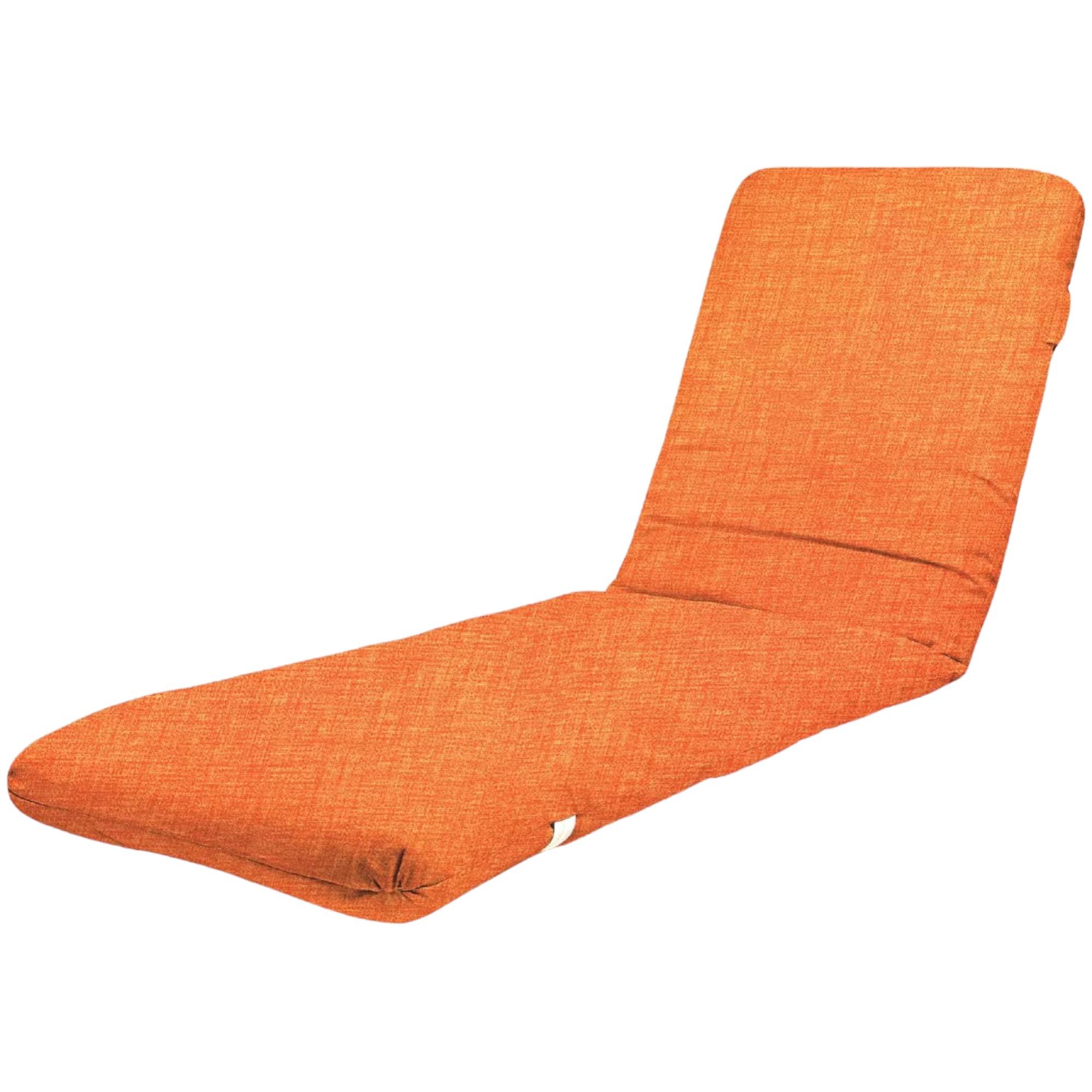 Tienda eurasia - cojin tumbona acolchado relleno de fibra, funda de tela lavable, 180 x 50 cm, naranja