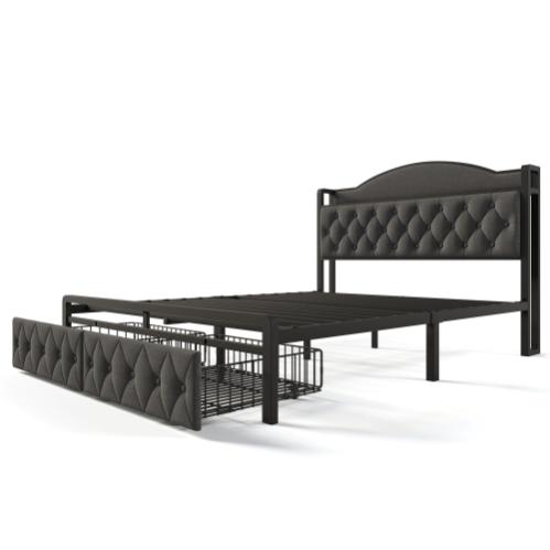 ZIYOO Base Per Letto A Piattaforma 14 Pollici (35,5 Cm) - Telaio In Acciaio, Doghe, Silenziosa, Con Spazio Sottostante - Senza Molle, Supporto Per Testiera
