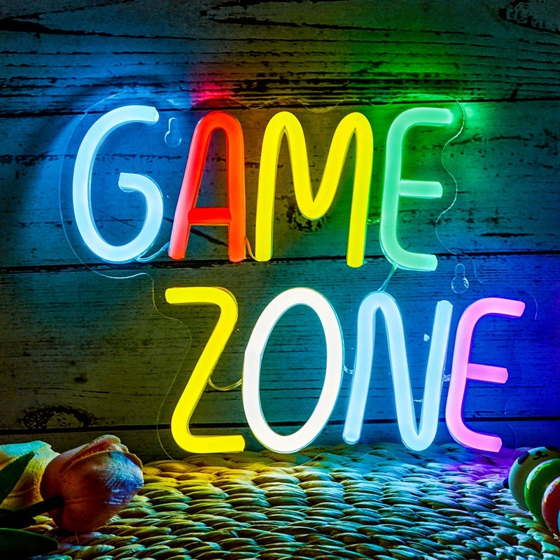 Game Room Neon Light LED, Enseigne au néon Cool alimentée par USB Art ...