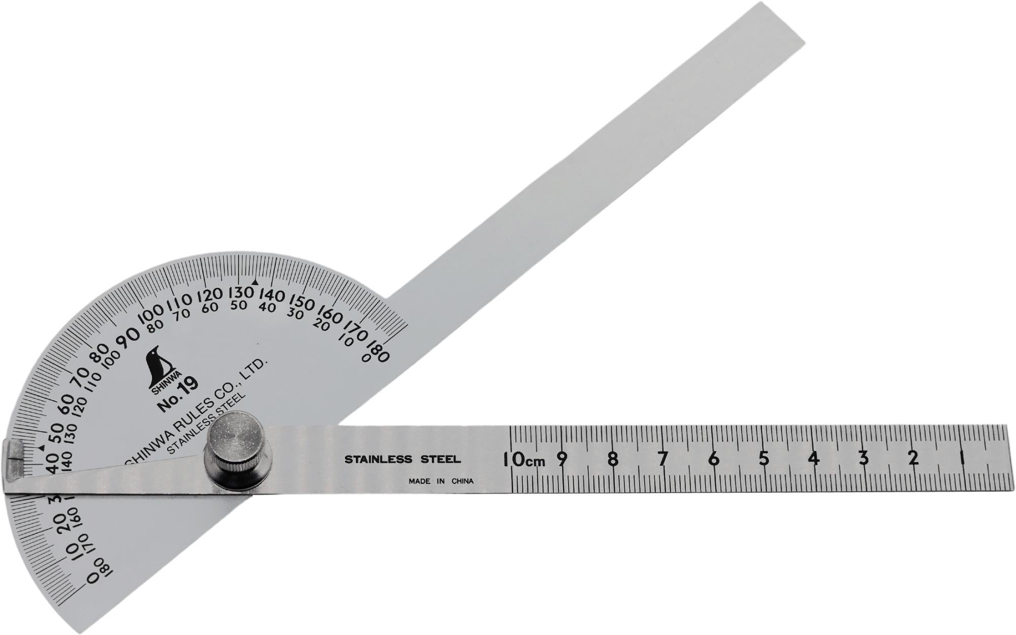 Strumento Di Misura Shinwa 62490 Protractor No. 19 Silver 90 Rod Scale ...