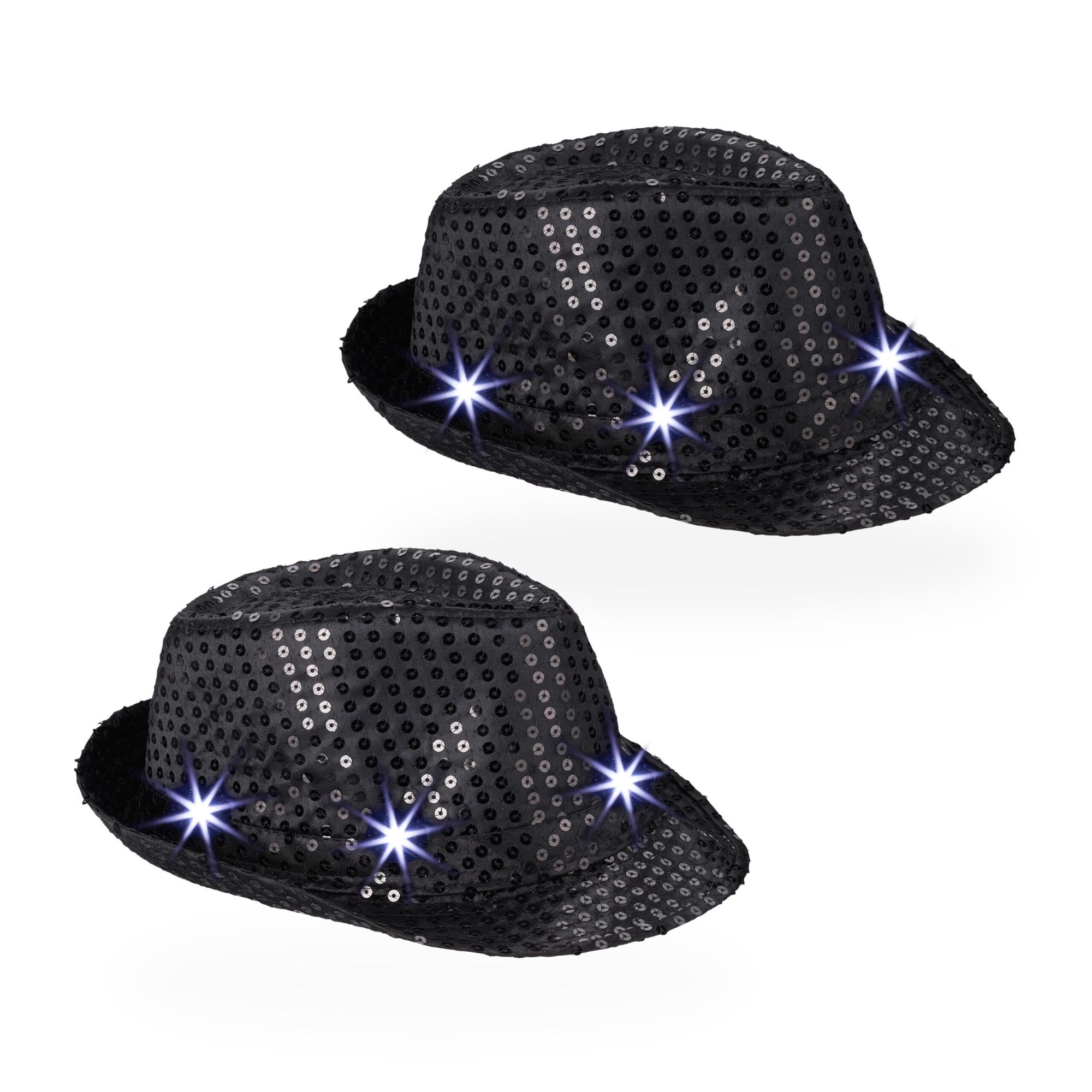 Lot De 2 Bérets à Paillettes Scintillantes - Accessoire Disco Et Fêtes