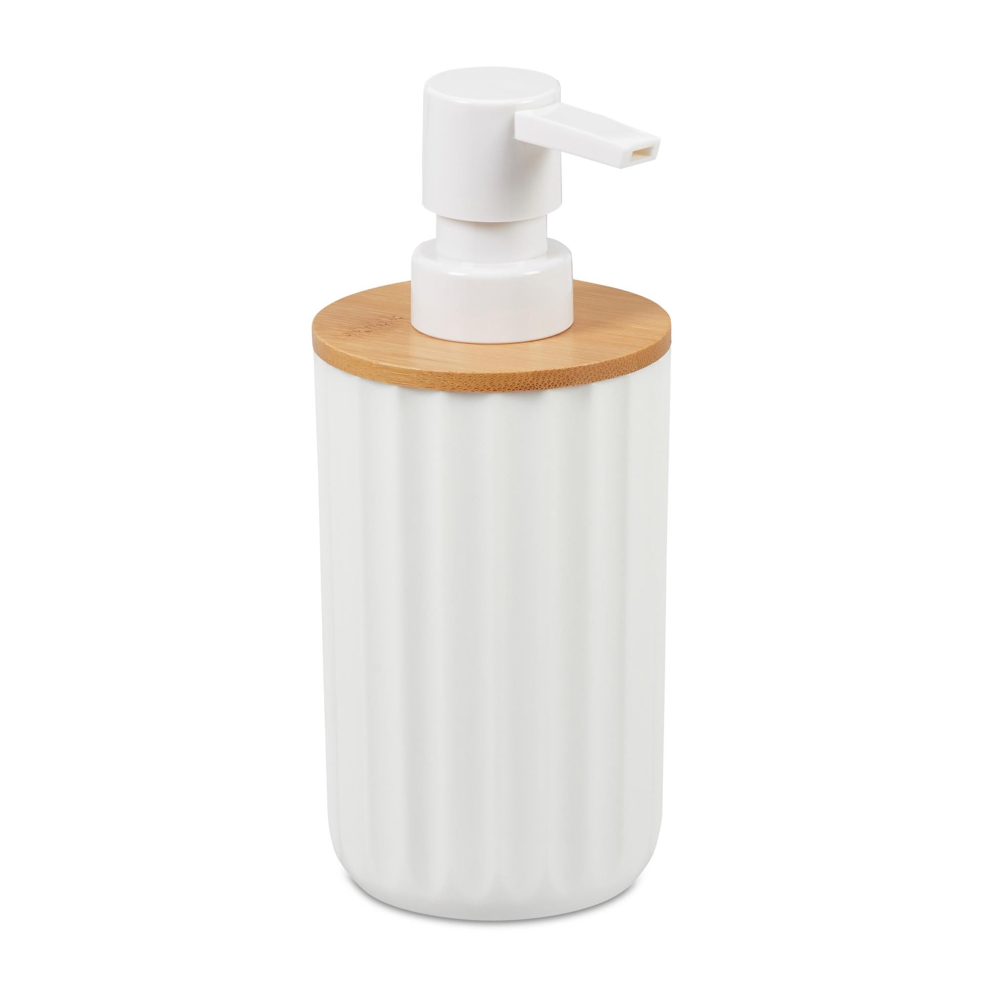 Dispenser Sapone Liquido In Bambù - 240ml, Manuale, Design Naturale, Per Bagno O Cucina - Foto 5