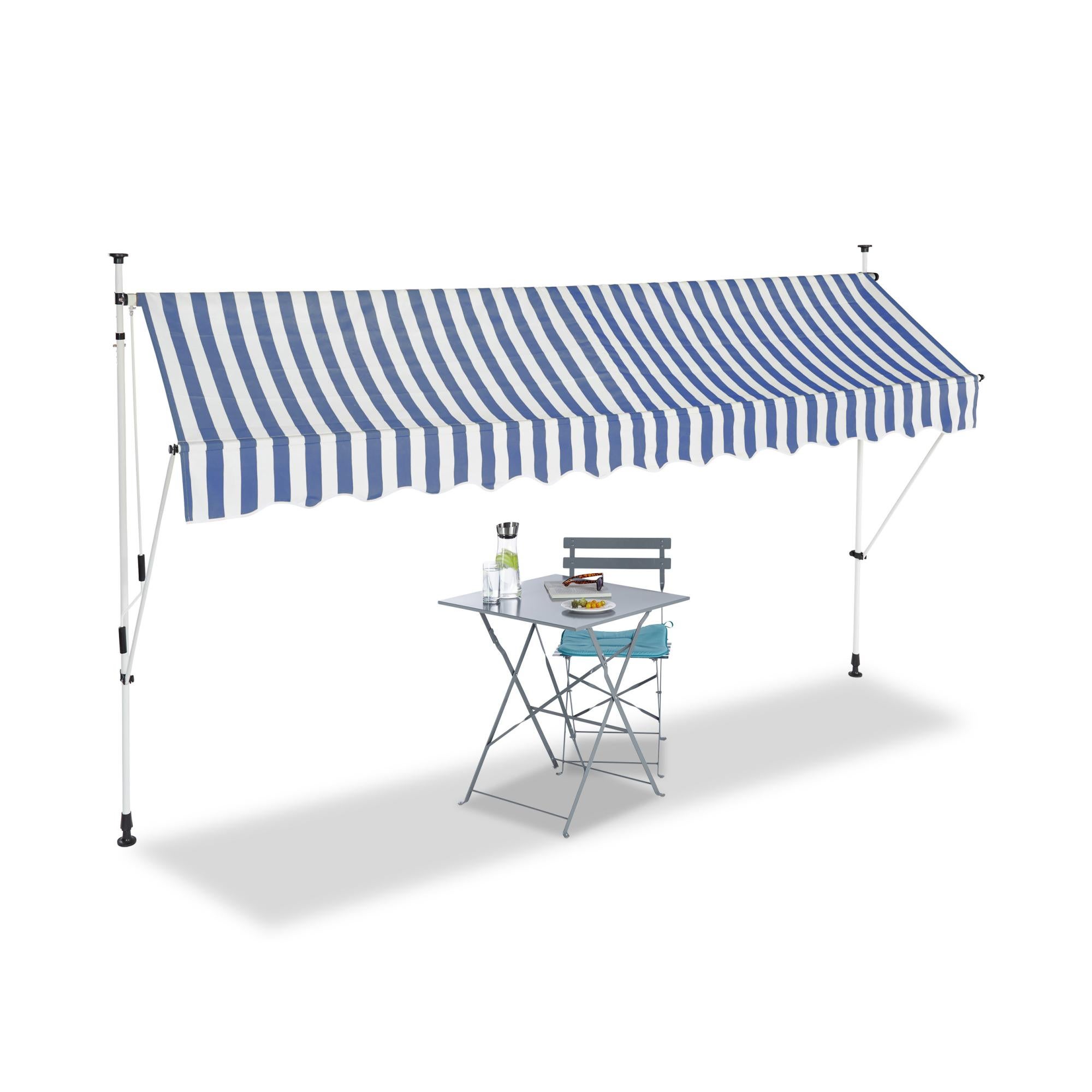 Tenda Da Sole Manuale 3,5x1,2 M, Tenda Da Sole Retrattile Per Terrazza Altezza Regolabile 2 3 M Tenda Da Sole Senza Fori Per Balcone E Giardino Rosso 96043312