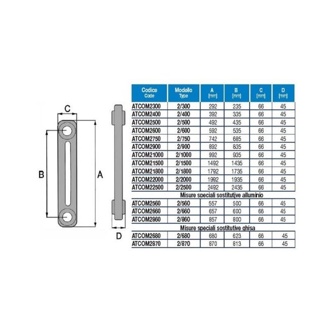 ERCOS COMBY RADIATORE A COLONNA 4 ELEMENTI 4 COLONNE INTERASSE 1435 Mm Termosifone Tubolare In Acciaio - Foto 3