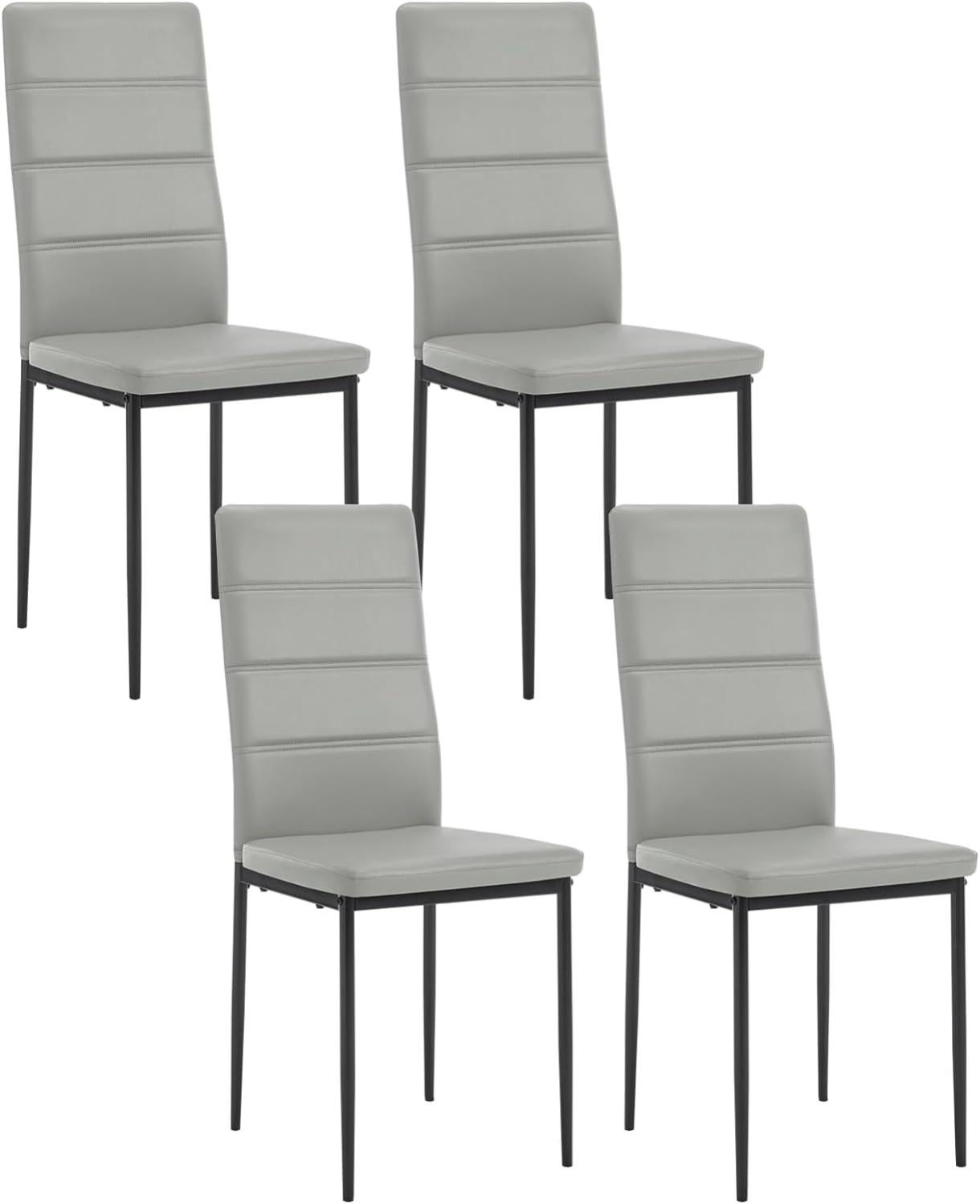 2 Chaises Salle à Manger WOLTU - Similicuir Brun, Pieds Métal, Capacité 150kg