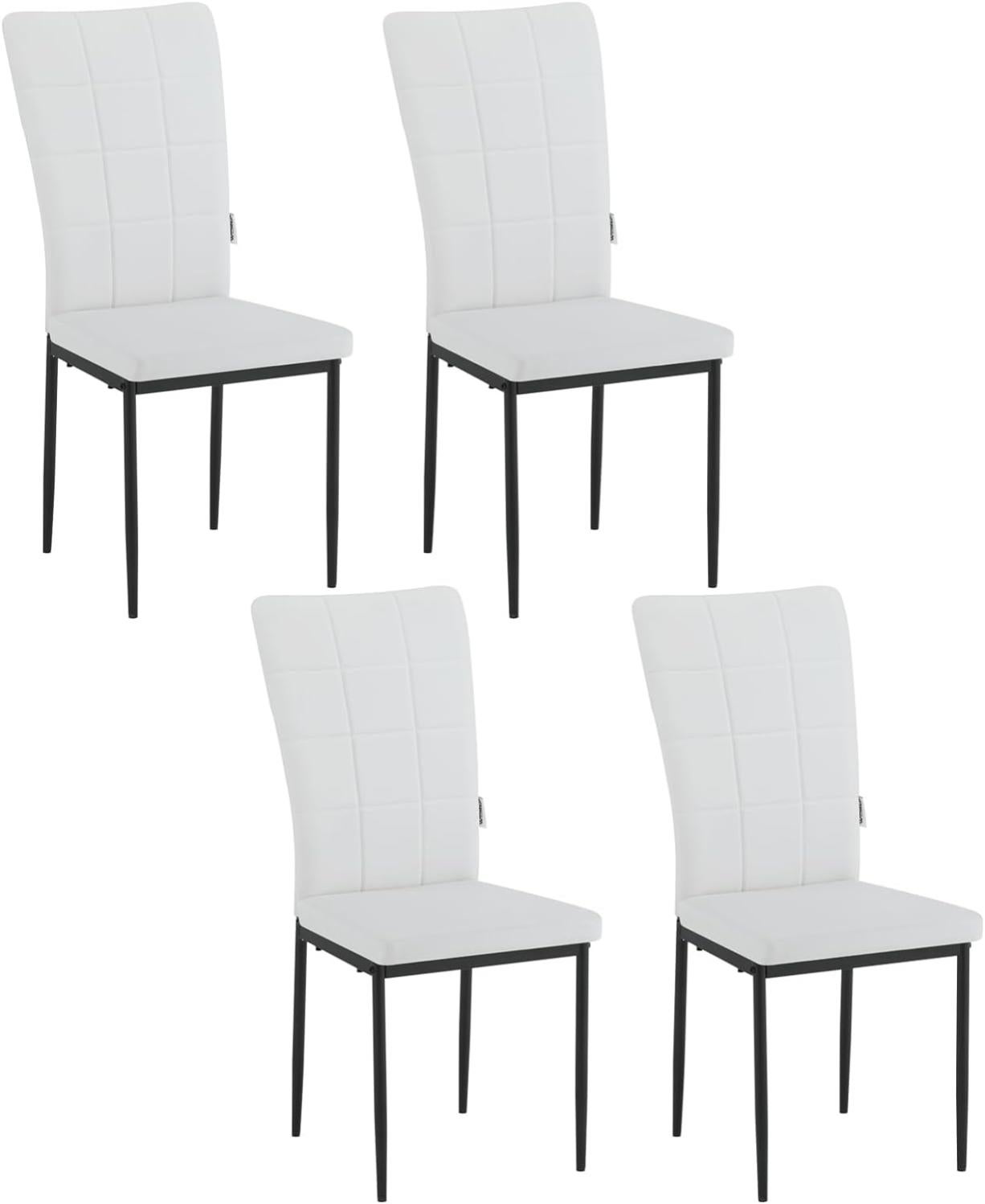 WOLTU Lot De 4 Chaises Salle à Manger Velours Gris Foncé – Dossier Haut Rembourré – Pieds Métal – Confort Moderne