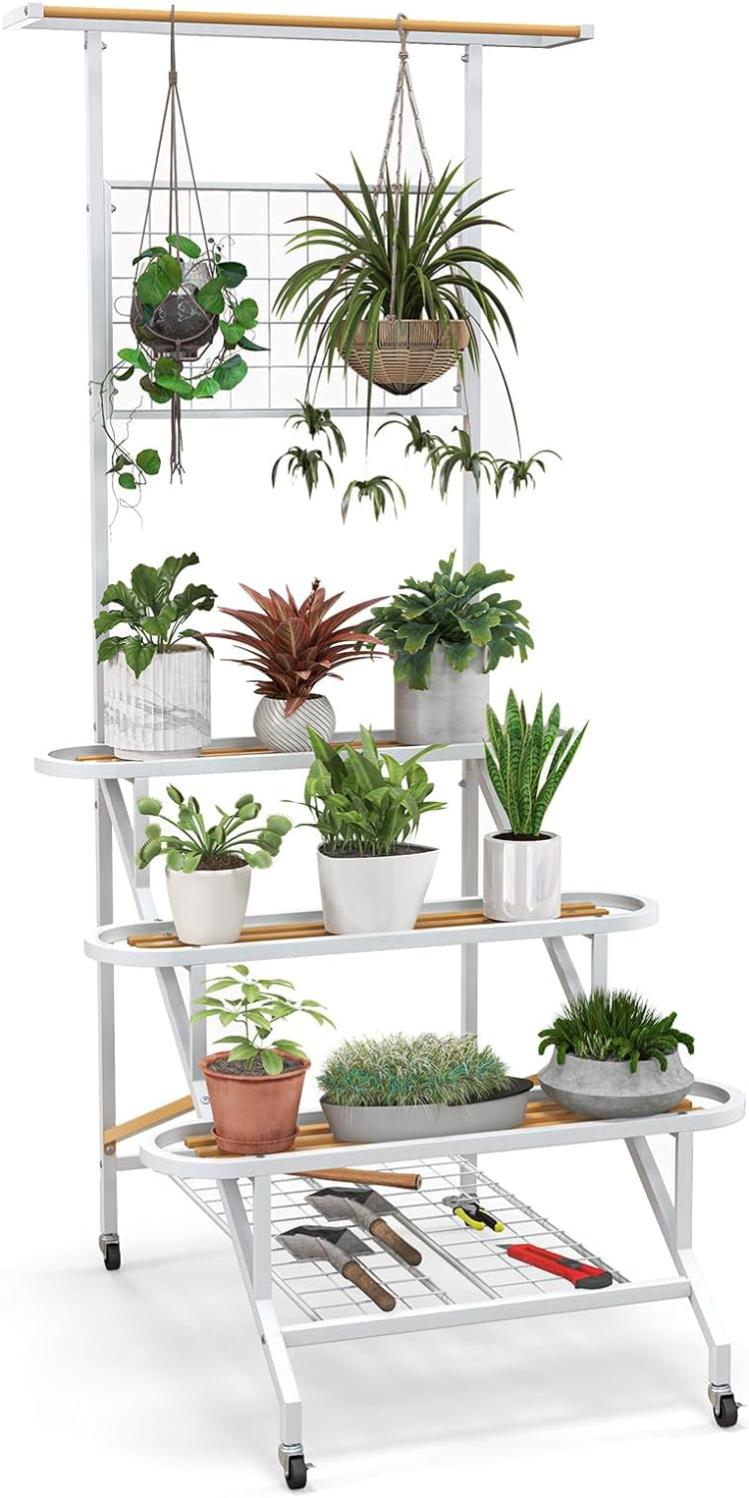 Oppro Support D'angle à 3 Niveaux Pour Plantes D'intérieur Et D