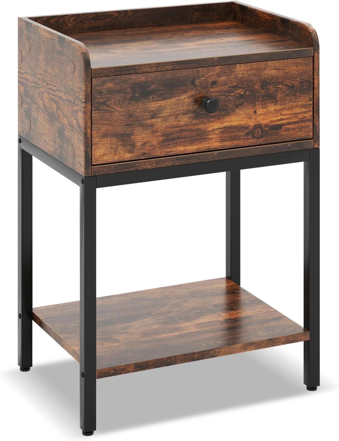 Bureau Avec Station De Recharge Intégrée - Table Ordinateur 95x56x109.5cm Avec Tiroir, Étagères & Rangement (Noir)