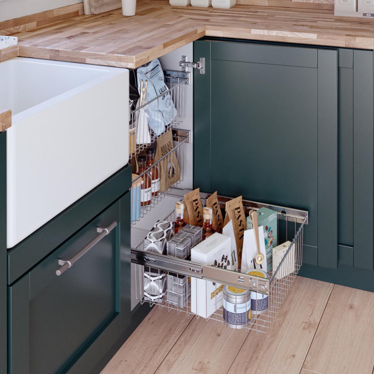 Cesto de rejilla extraíble cocina Casaenorden para ancho exterior