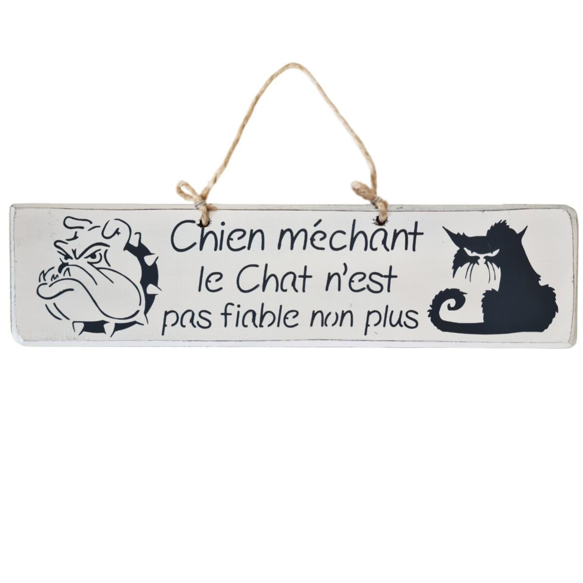 Plaque Chien Style Shabby – Bleu Bébé – Motif Mouton – Décoration Murale