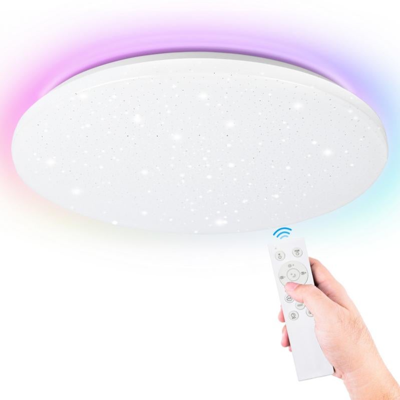 Plafoniera LED CLICLED 80W Con Effetto Cielo Stellato | Dimmerabile Con Telecomando | CCT 3000-6500K ø49cm