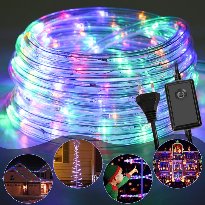 Catena Luminosa LED 2,3 Metri Con Timer - 138 LED, 8 Modalità, Motivi Natalizi Con Campane, Cervi E Stelle, Per Interni/Esterni, IP44, Bassa Tensione - 3