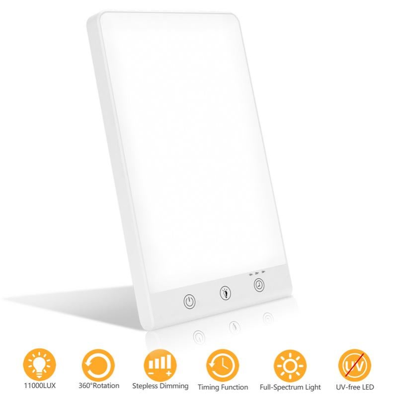 Lampe De Luminothérapie 15000 Lux Sans UV - 3 Températures De Couleur, 5 Niveaux De Luminosité - Support Pliable 180° - 3