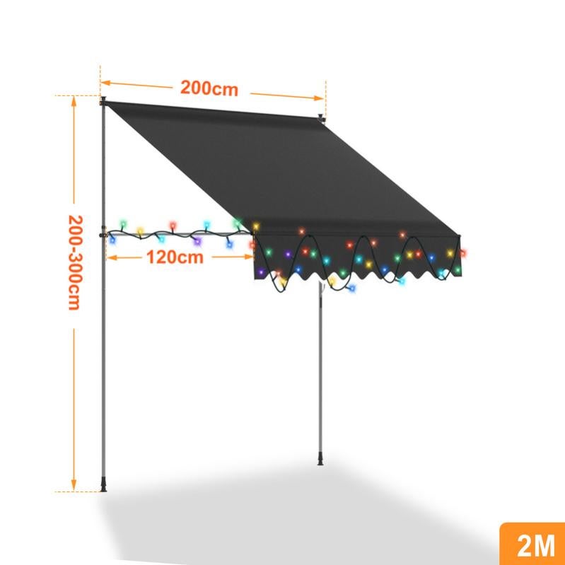 Toldo De Pinza Para Balcón 1.5 M Sol Royal - Sin Taladrar, Altura Ajustable, Protección UV, Color Antracita
