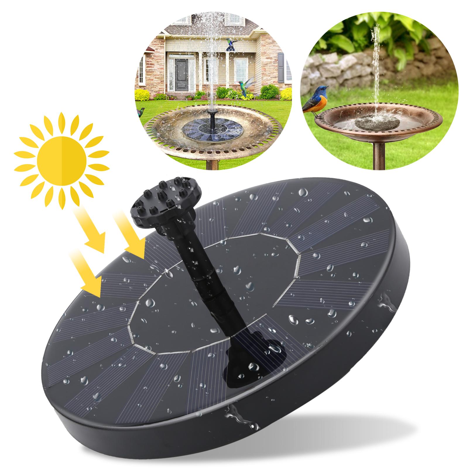 Fontana Solare Da Giardino 2,5W Con Pannello – Pompa Per Laghetto Con 9 Ugelli E Luci LED – Alimentazione Ecologica Per Bagno Degli Uccelli E Acquario