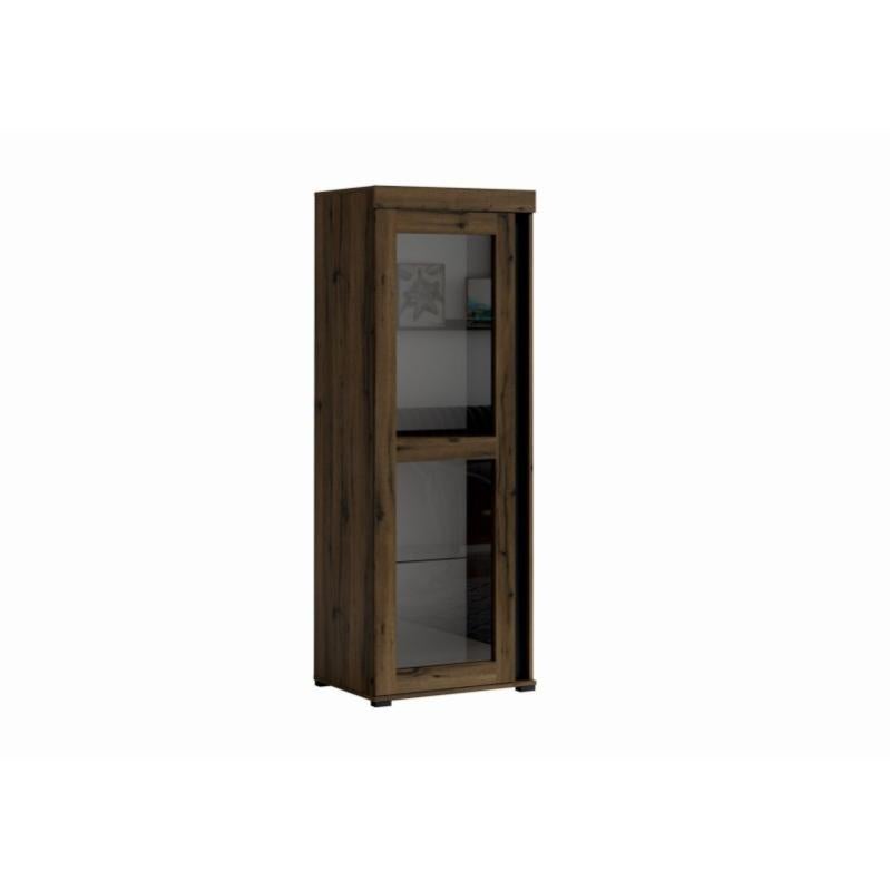Armoire Murale Moderne Nora V5 - Meuble Salon Blanc Brillant/Mate Avec LED - 40x170x29 Cm