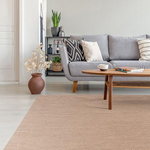 Alfombra vinílica living, alfombra de exterior e interior premium. alfombra terraza, salón, cocina... lisa sisal 60x90cm