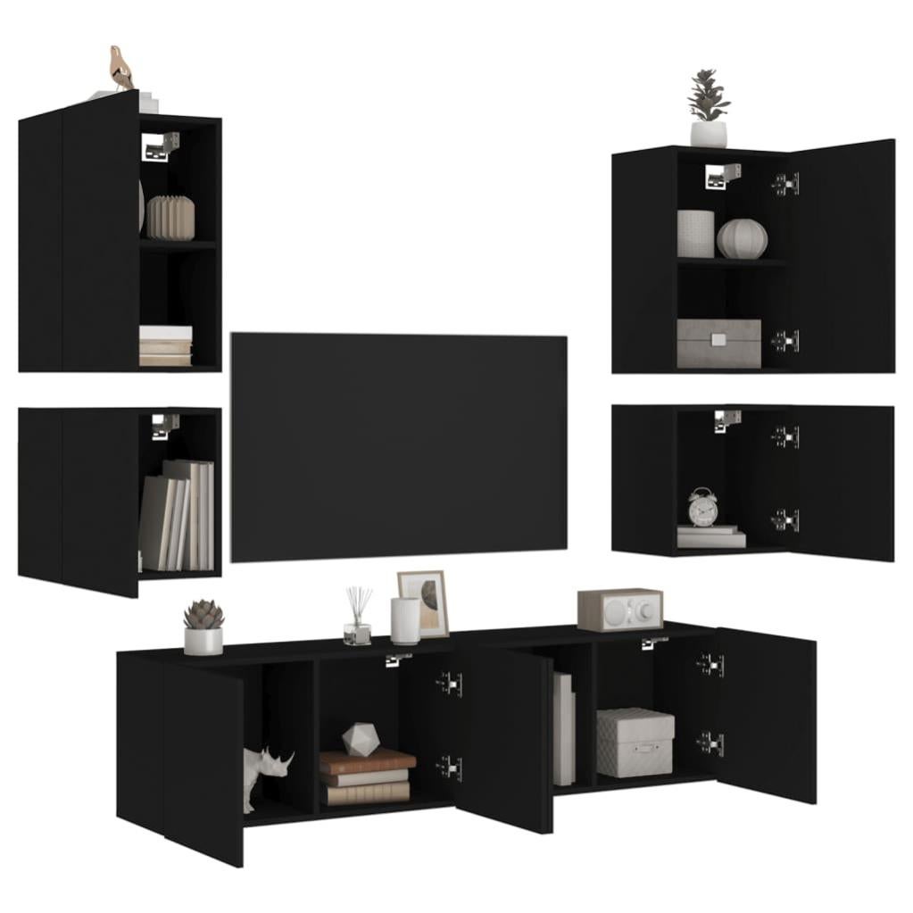 unit-s-murales-tv-6-pcs-noir-bois-d-ing-nierie-leroy-merlin