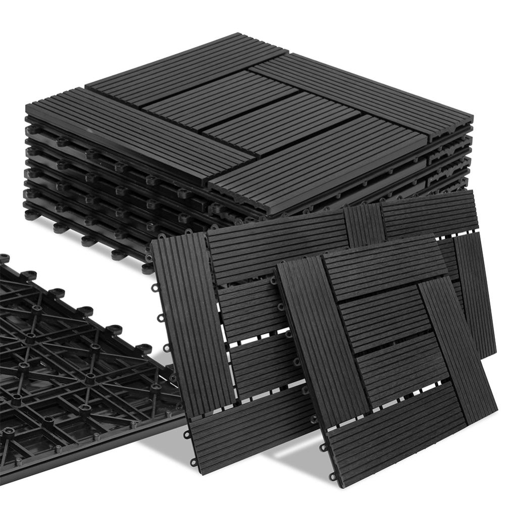 Piastrelle in legno di acacia a incastro, 30 x 30 cm, 3 m², per