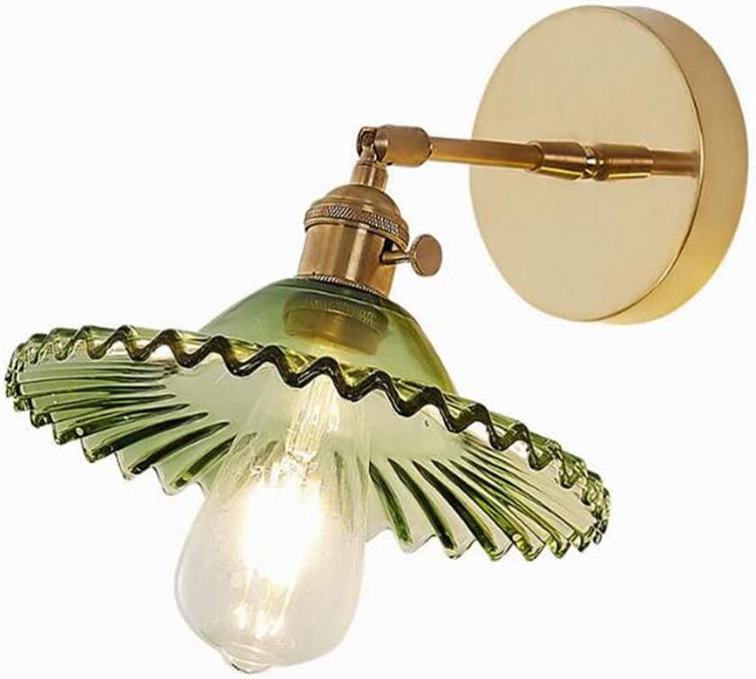 Applique Murale Industrielle E27 Cuivre Et Verre - Abat-jour Transparent - Style Vintage - 60W Max