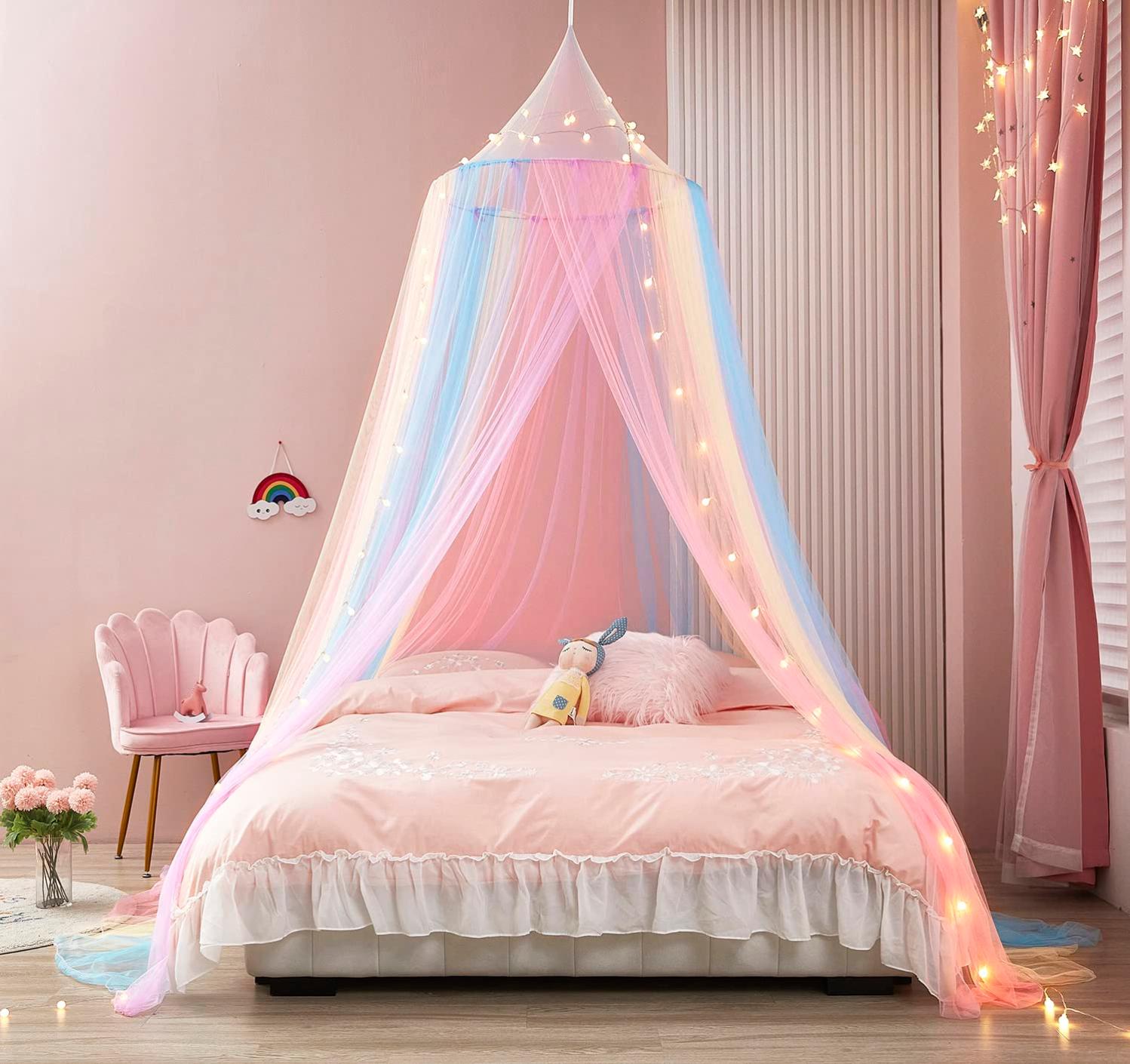 Baldacchino per letto arcobaleno - Baldacchino principessa per letto ...