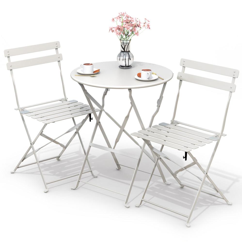 Set Bistrot Giardino 3 Pezzi - Alluminio Pressofuso Con Ombrellone