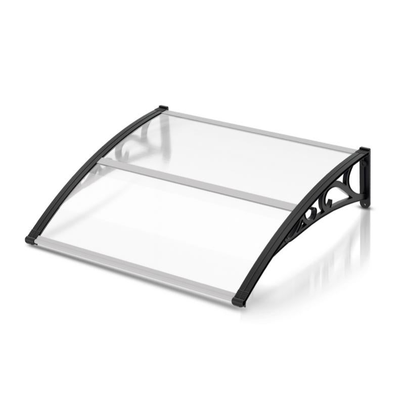 Auvent De Porte 150x100cm En Polycarbonate - Protection Pluie Et Soleil Pour Entrée, Balcon - Blanc