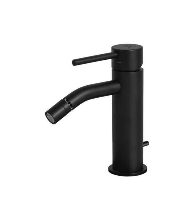 Paini NOVE Miscelatore Bidet Nero Con Snodo E Piletta 11/4" - Rubinetto Bidet Moderno, Cromatura Nero