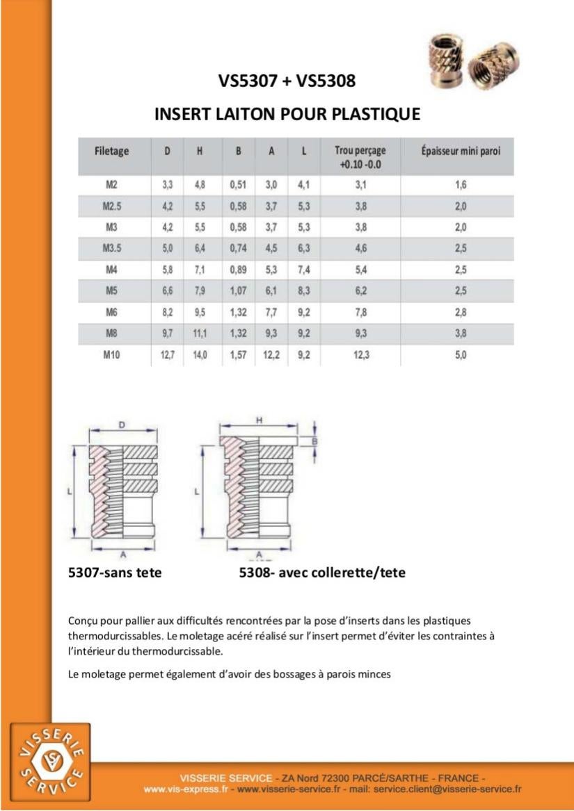 Insert Sans tête BROACHFIX Laiton M6X9.2 100 pièces Leroy Merlin — free download