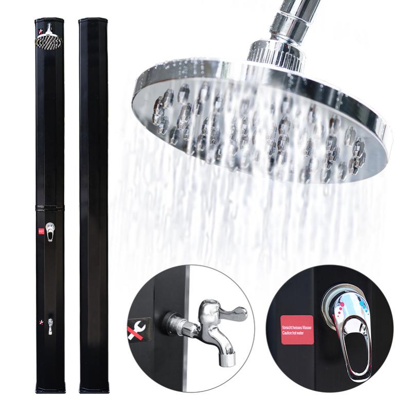 Douche Solaire De Jardin 18-35L – Eau Chaude Jusqu'à 60°C, Pommeau Réglable, Idéale Camping, Piscine, Plage (Modèle 18L)
