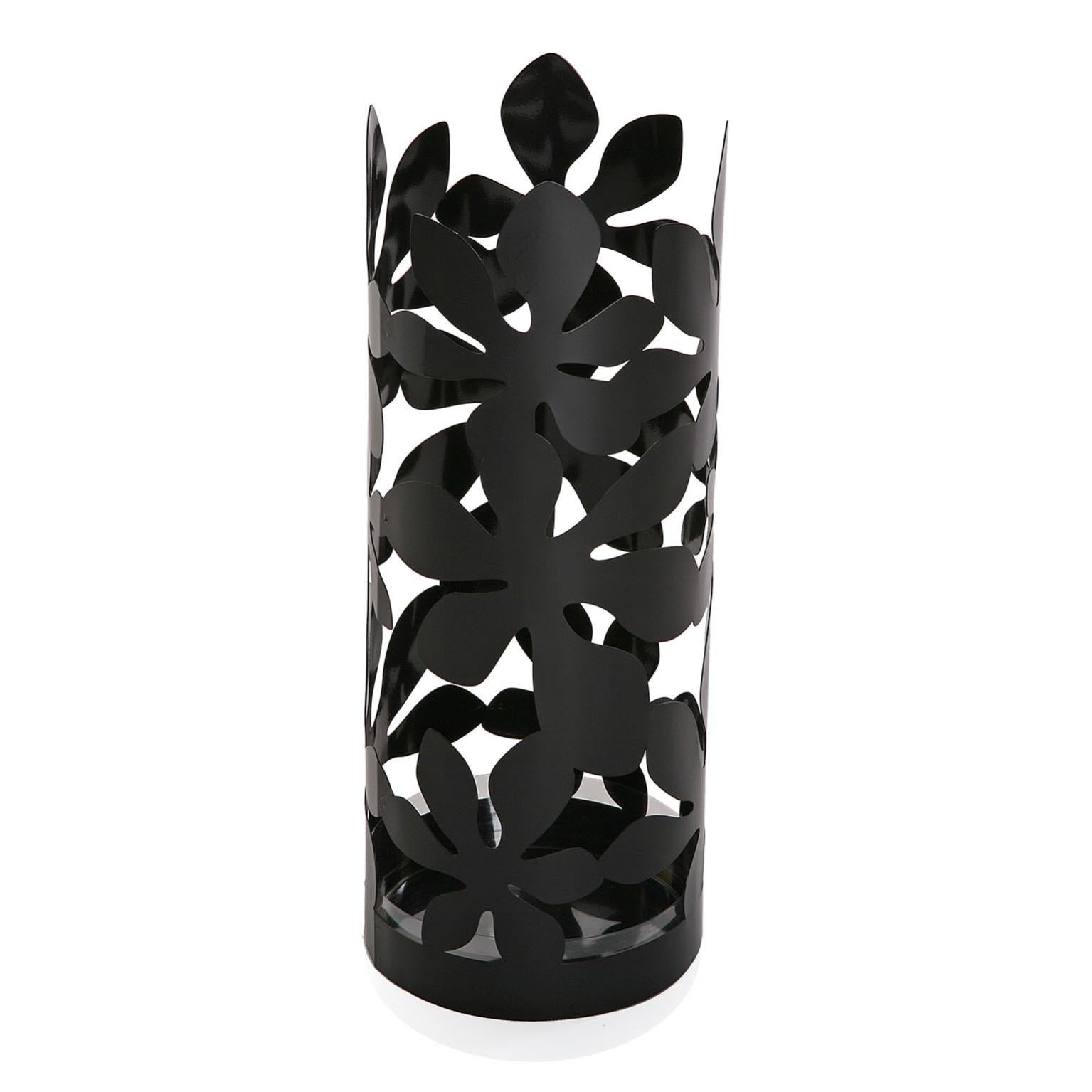 Porte-Parapluie Baroni Home Cylindrique Métal - Bac D'Égouttement Extractible - Design Moderne Taupe