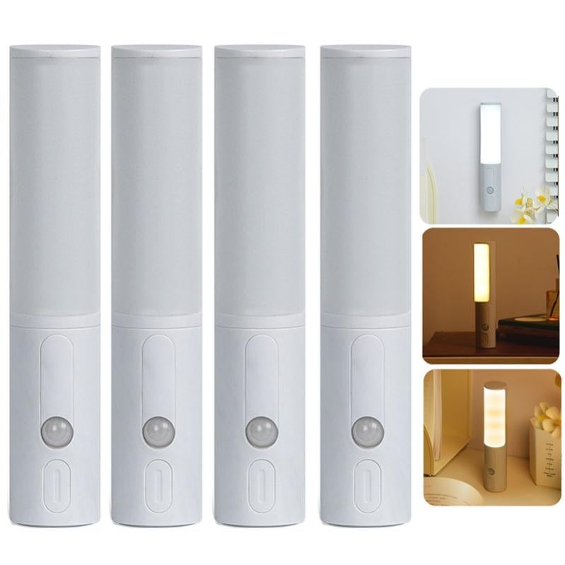 Veilleuse Avec Détecteur De Mouvement, 2 Lampes LED Pour Armoires, Lampe D'appoint Fonctionnant Sur Piles, 3000K Blanc Chaud, Lumière à Capteur Pour Armoire, Couloir, Escalier, Chambre, Cuisine