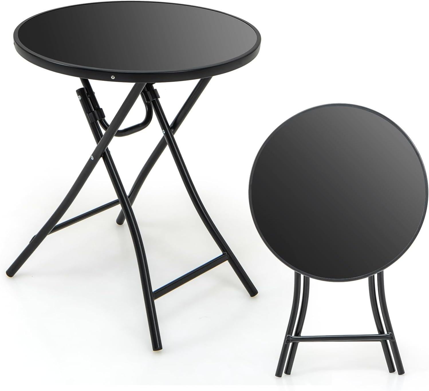 Table D'appoint Extérieure U-BCOO - Acier Inoxydable | Ø44cm X H46cm | Pour Terrasse, Balcon, Jardin | Design Rond