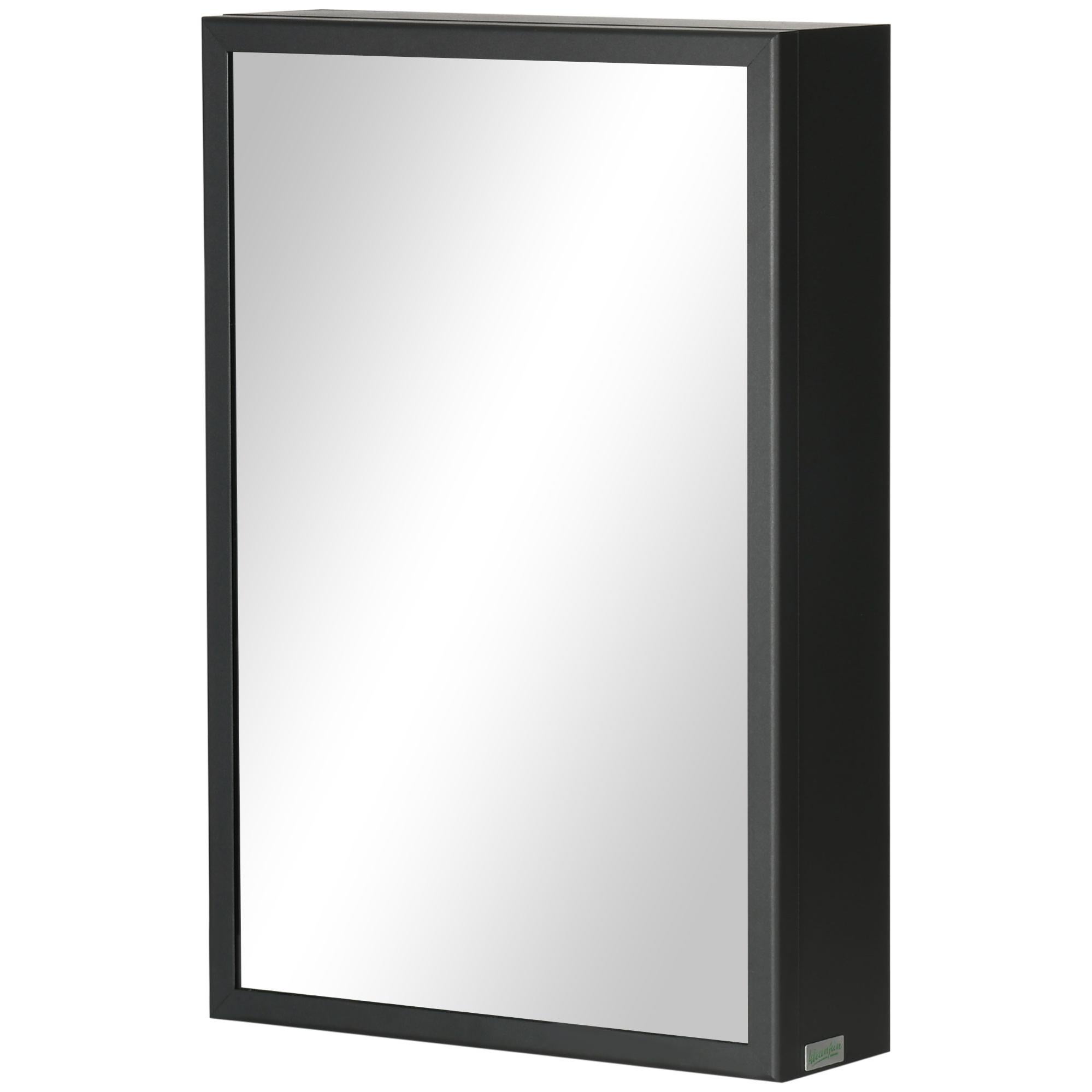 Specchiera Bagno Con Armadietto 3 Ripiani 40x12x60cm - Nero Con Chiusura Soft Close - Foto 2