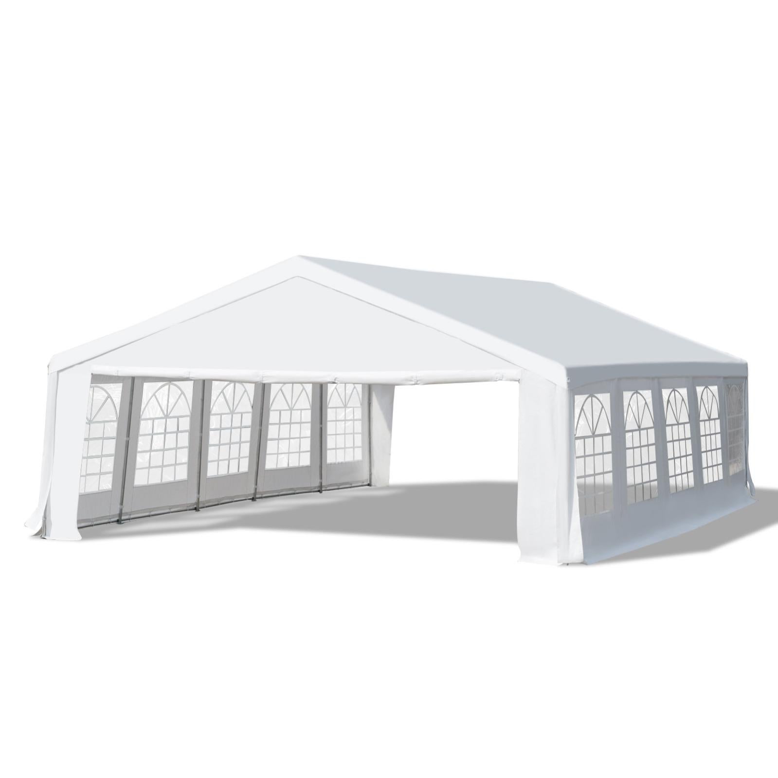 Gazebo Da Giardino HOMASIS 3x3 M - Impermeabile, Con Protezione UV, Pareti Laterali E Finestre Rimovibili, Per Feste, Matrimoni, Colore Bianco