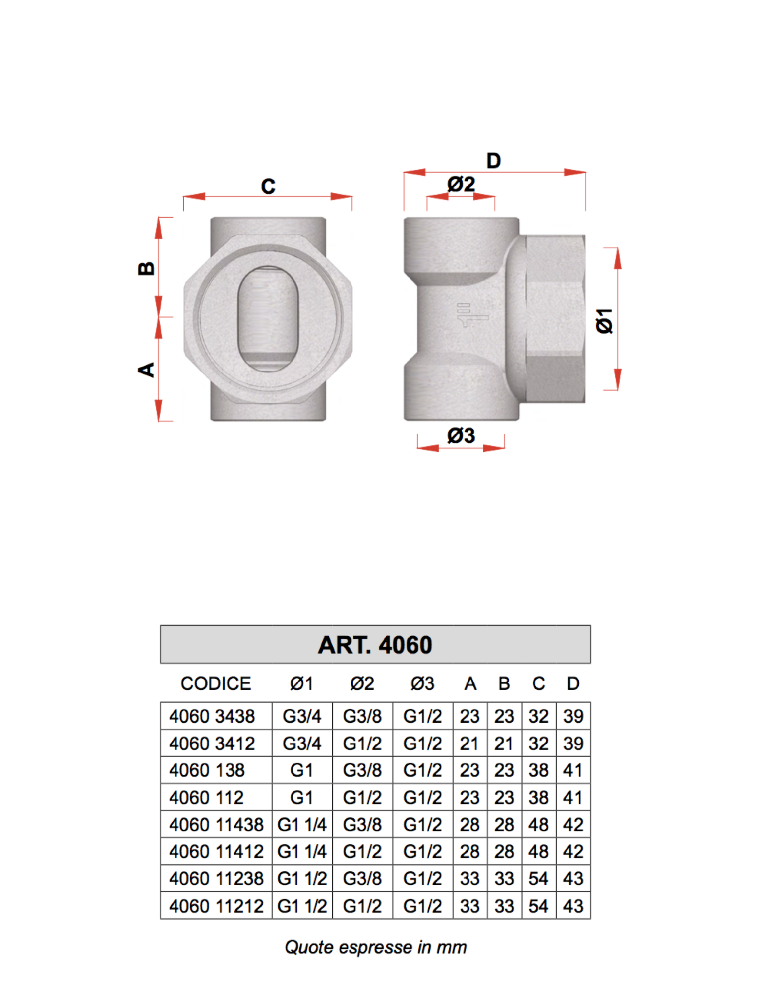 Raccordo PVC Napco Royal D1643DF Doppio Attacco 3x3x3 - Bianco Per Impianti Idraulici