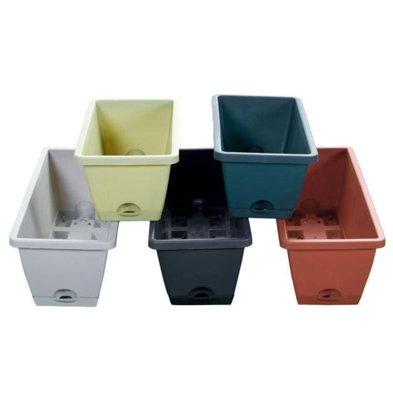 Lot De 2 Jardinières Suspendues En Acacia - 46cm - Marron - Avec Pots Intérieurs - Pour Balcon, Jardin