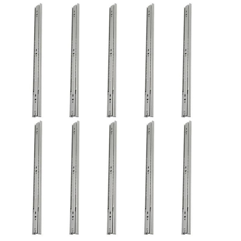 Glissières De Tiroir Télescopiques à Roulement à Billes - Extension Complète, Fermeture Douce - Longueurs 10 à 24 Pouces