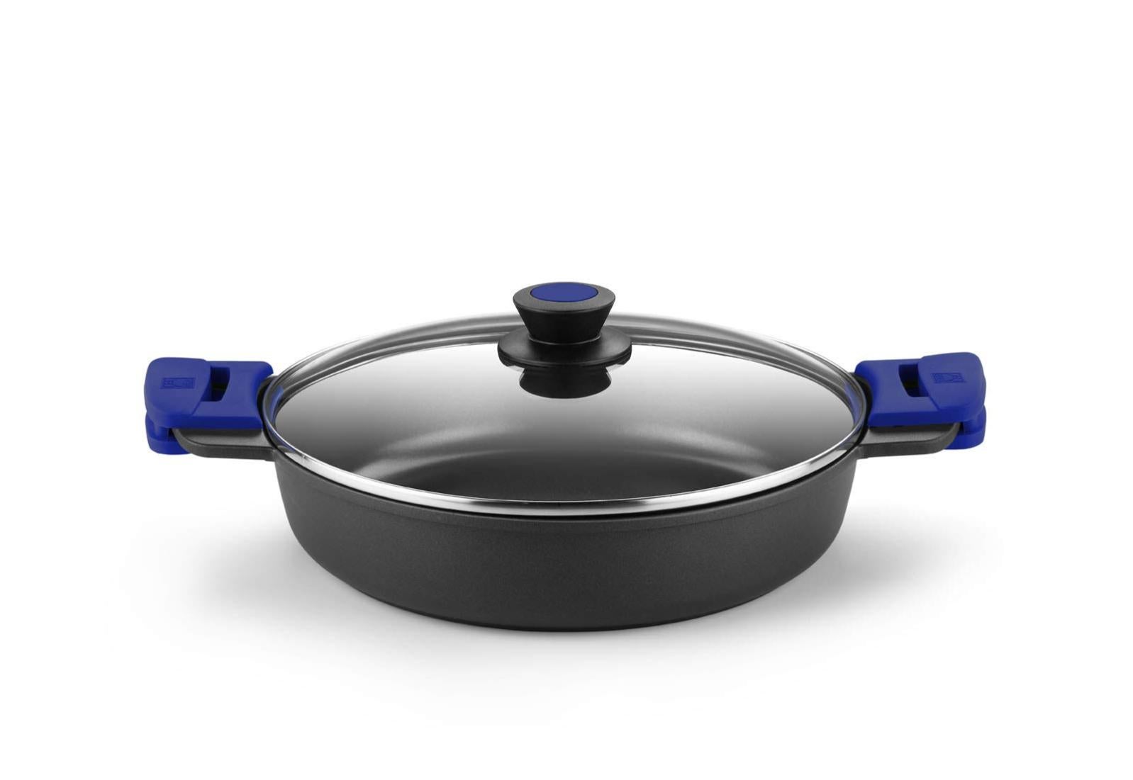 Wok BRA Prior 28 Cm In Alluminio Pressofuso – Antiaderente Teflon Platinum, Adatto A Induzione, Maniglie Smontabili
