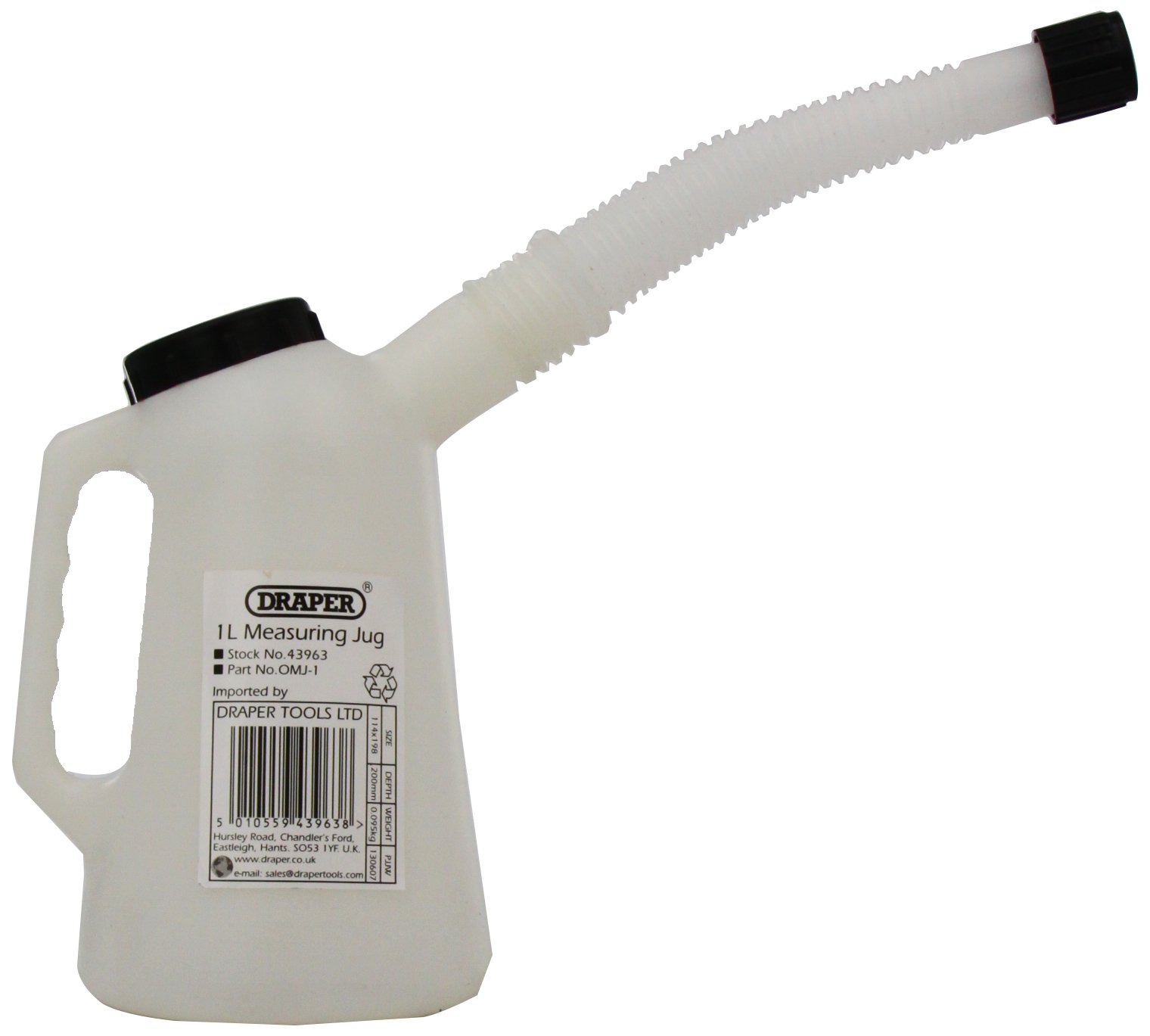 Relaxdays Dosatore Da 5 L Per Il Cambio Dell’Olio, Beccucci Flessibili Resistente Per Auto Pe Varie Misure Bianco 84658769