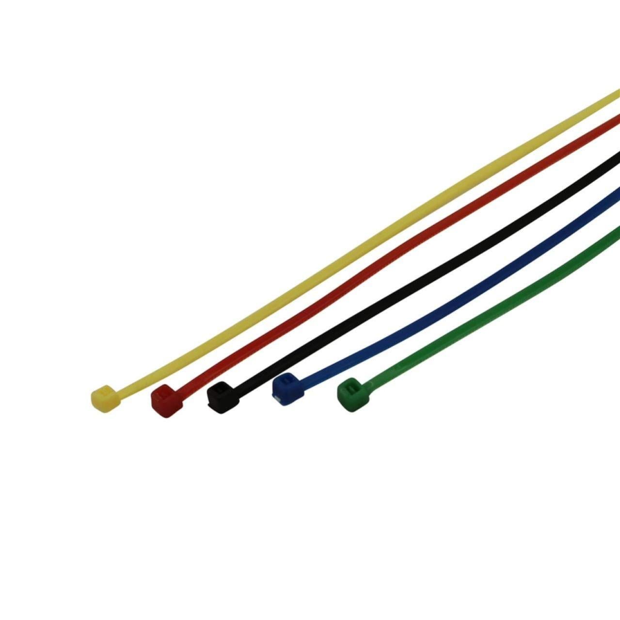 Unitec Cable Ties Set, 150 x 2,5 mm, 50 pièces, Couleurs Assorties