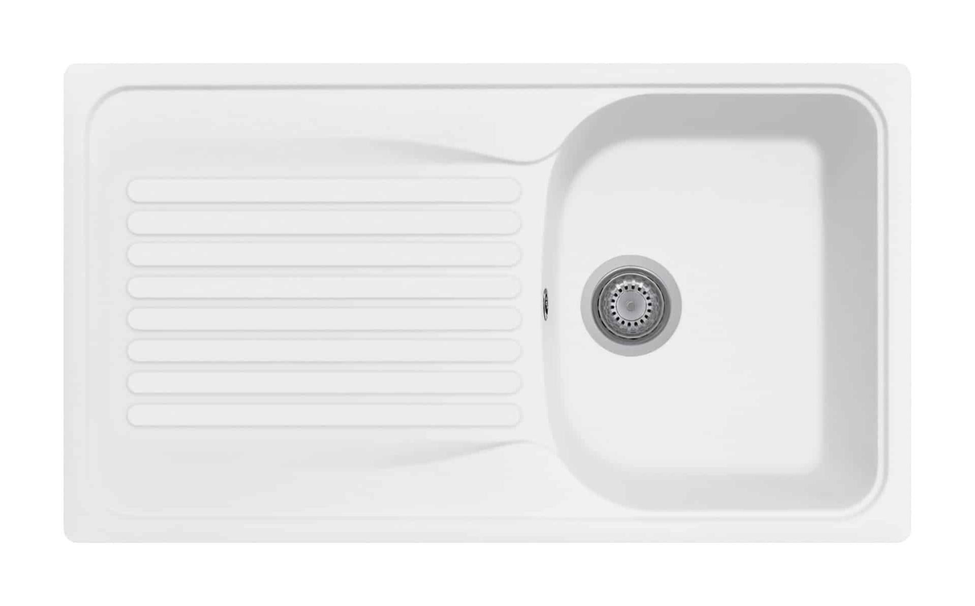 Lavello Cucina In Quarzo PLADOS HR0860 - Vasca Singola 86cm, Bianco Latte, Incasso - Foto 2