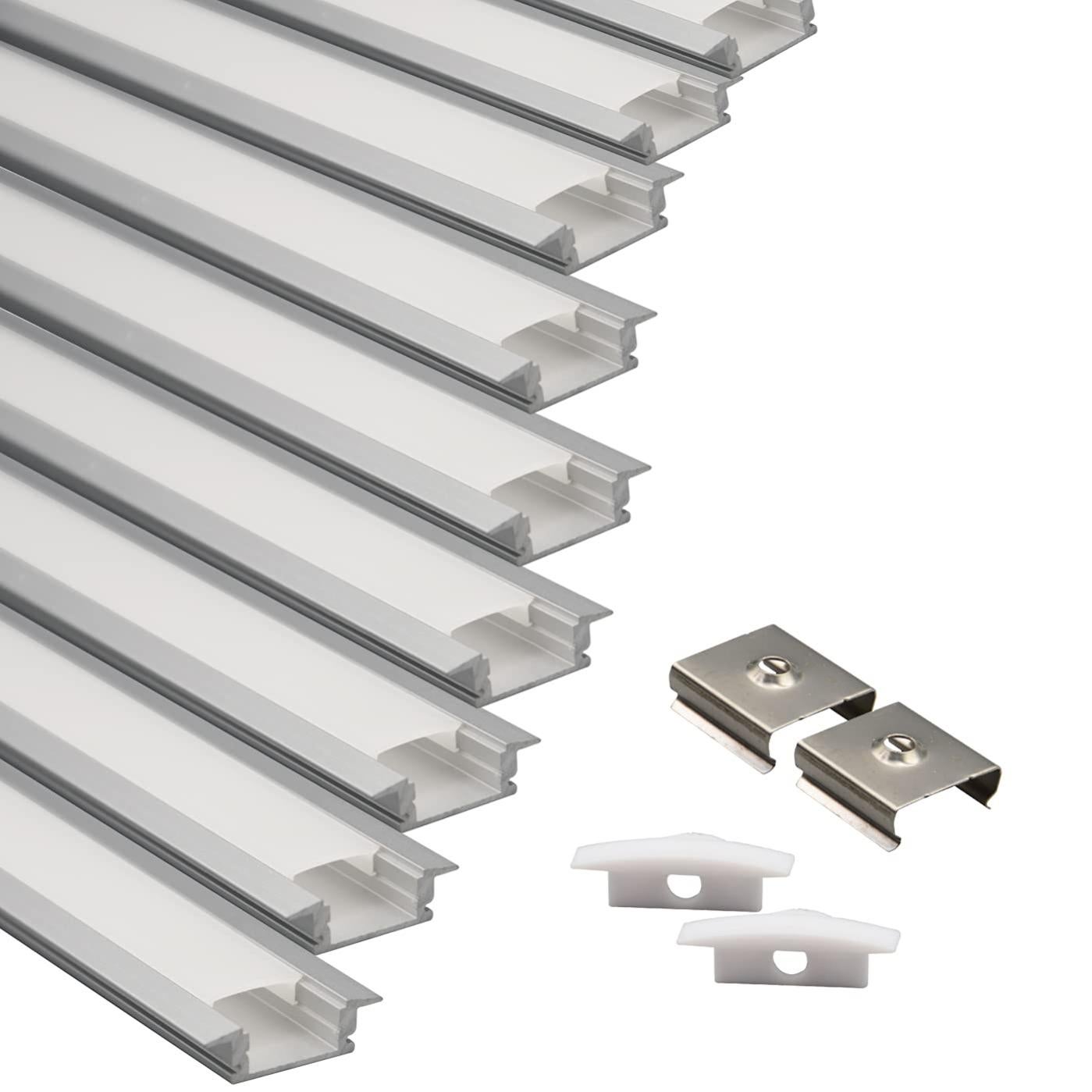 Profilo alluminio Bianco Incasso 1mt o 2mt strip led per cartongesso